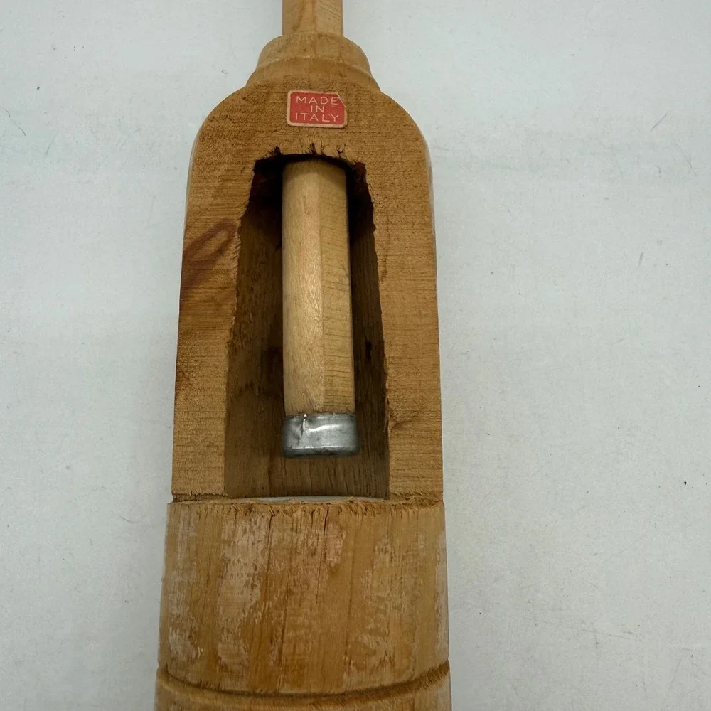 Vintage Italy Rustic wine bottle corker Wooden Handheld Primitive Tool beer